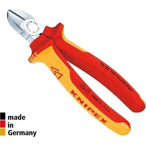 Knipex 70 06 180 VDE Yan Keski (180 mm - 1000V İzoleli - Çok Komponentli Sap)