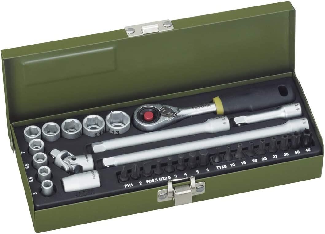 Proxxon 23078 Lokma ve Bits Uç Seti (1/4'' - 32 Parça - Mikro-Kompakt Tasarım) - PROX23078