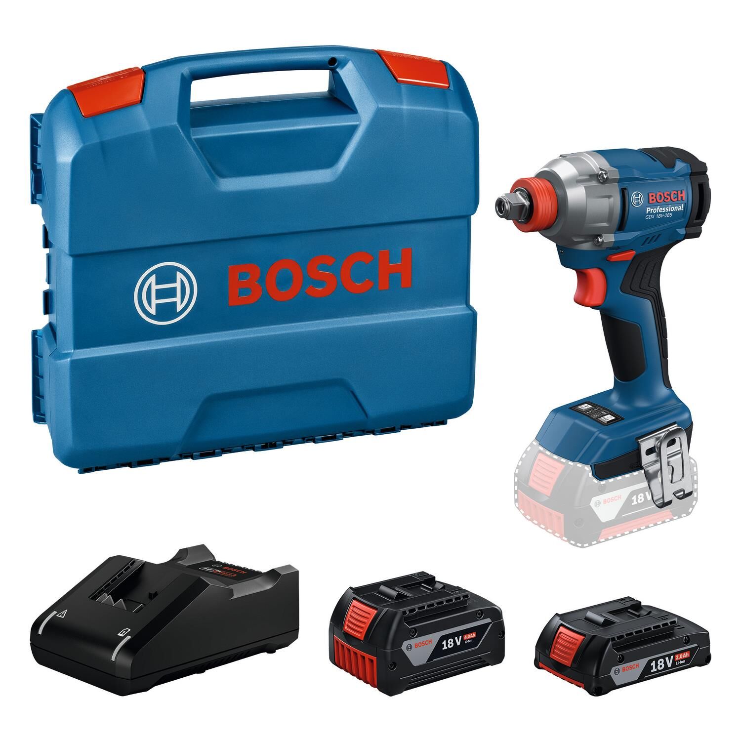 Bosch GDX 18V-285 Akülü Darbeli Somun Sıkma 1x4.0Ah 1x2.0Ah 06019N2103