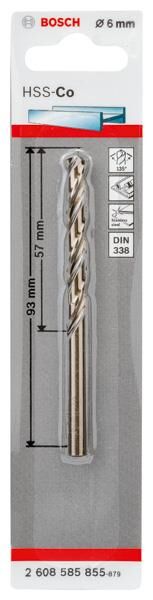 Bosch HSS-Co Metal Kobaltlı Matkap Ucu (6 mm - Paslanmaz Çelik Uyumlu) - 2608585855