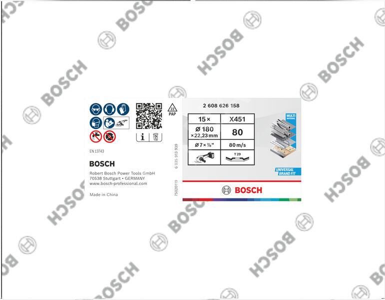 Bosch x451 Flap Disk 80K 180mm 15 Adet 2608626158