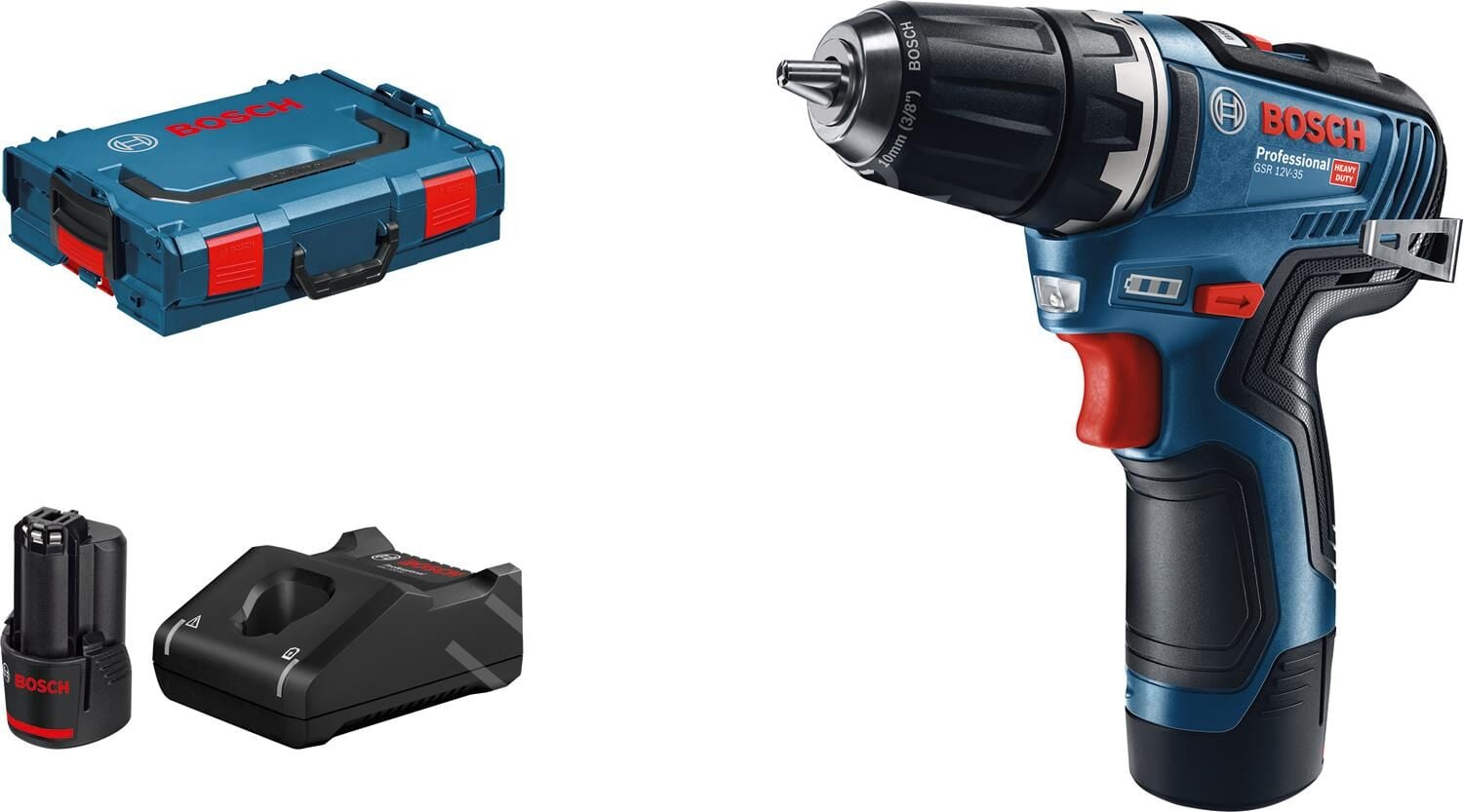Bosch GSR 12V-35 Akülü Delme/Vidalama Seti (2 x 3.0 Ah Akü) - 06019H8002