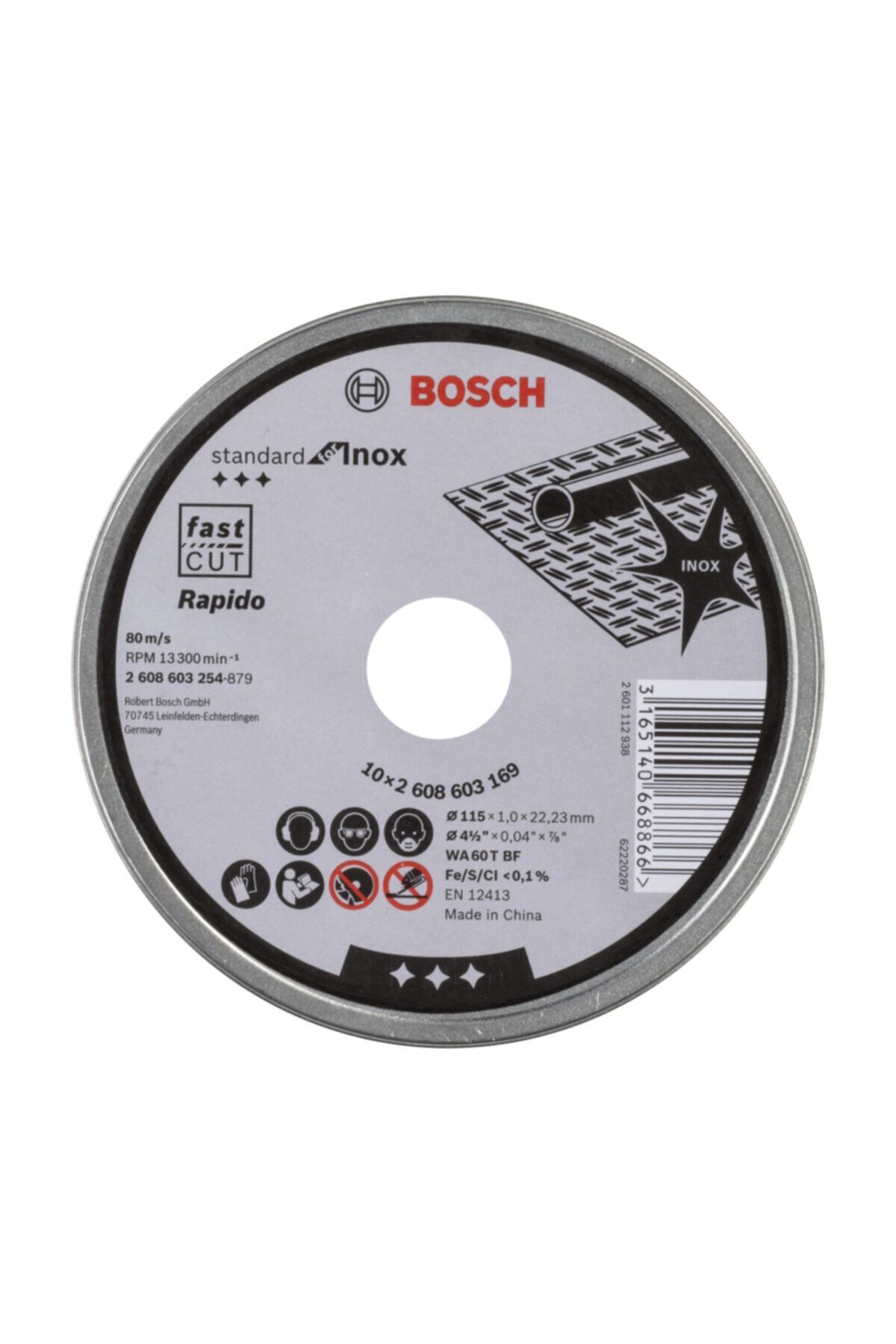 Bosch 115x1.0 mm İnox Kesme Taşı (10 Adet - Paslanmaz ve Metal) - 2608603254