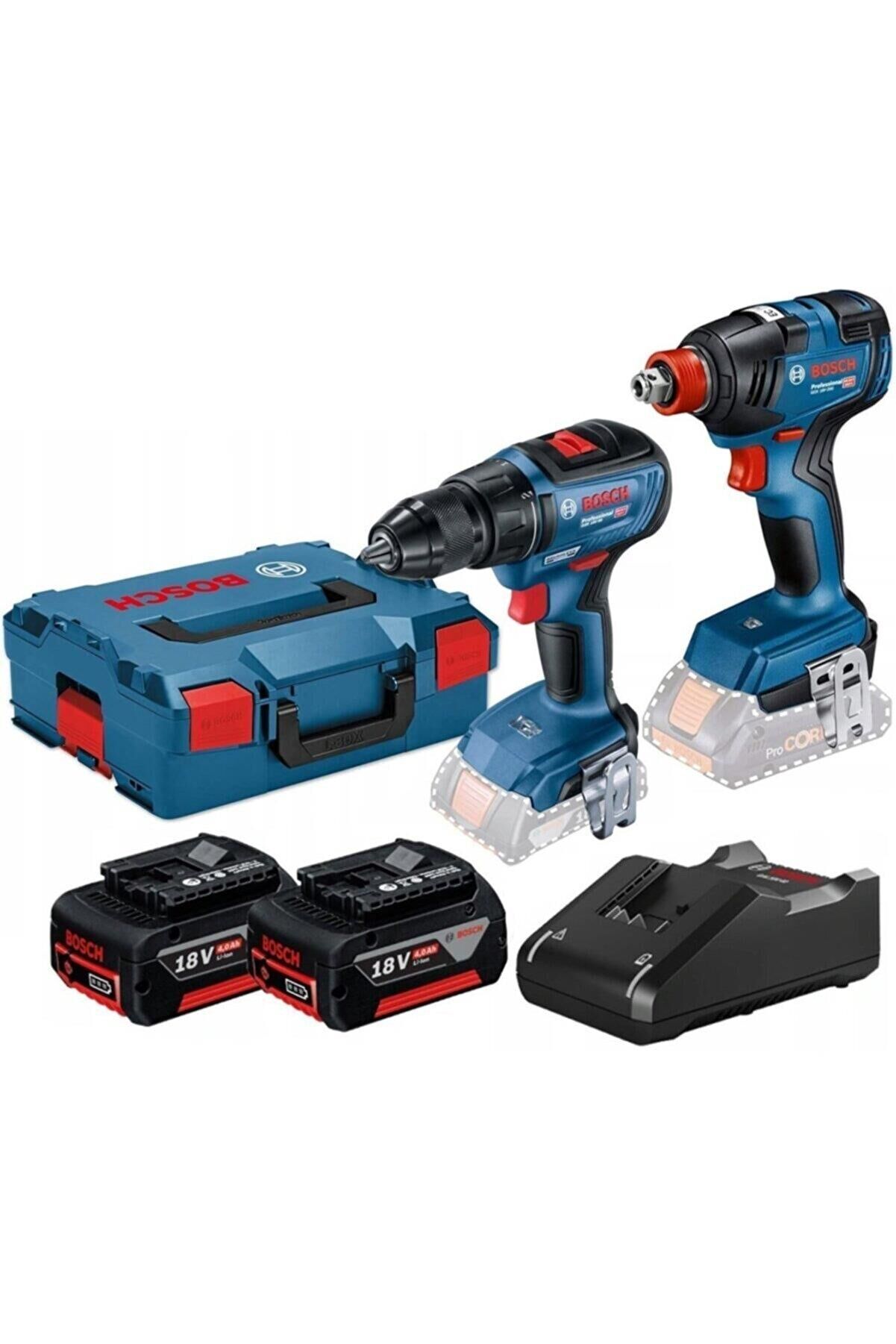 Bosch GSR 18V-50 + GDX 18V-200 Akülü İkili Set (18V - 2x4.0 Ah Akü + GAL 18V-40 Şarj Cihazı) - 0601912220