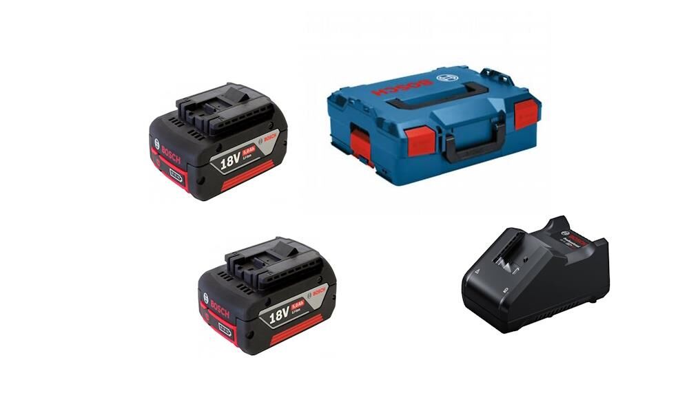 Bosch GBA 18V 5,0 Ah Akü Başlangıç Seti (2 x 5,0 Ah + GAL 18V-40 + L-BOXX) - 1600A002U5-SET