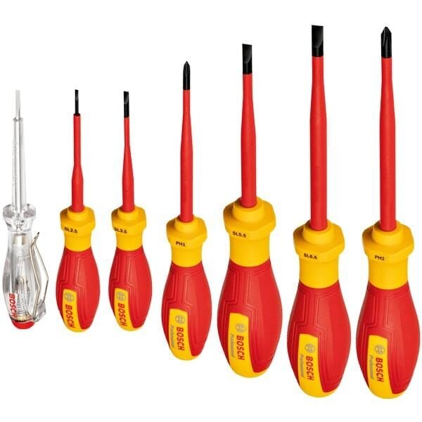 Bosch VDE İzoleli 7 Parça Tornavida Seti (SL/PH) - 1600A02NF7