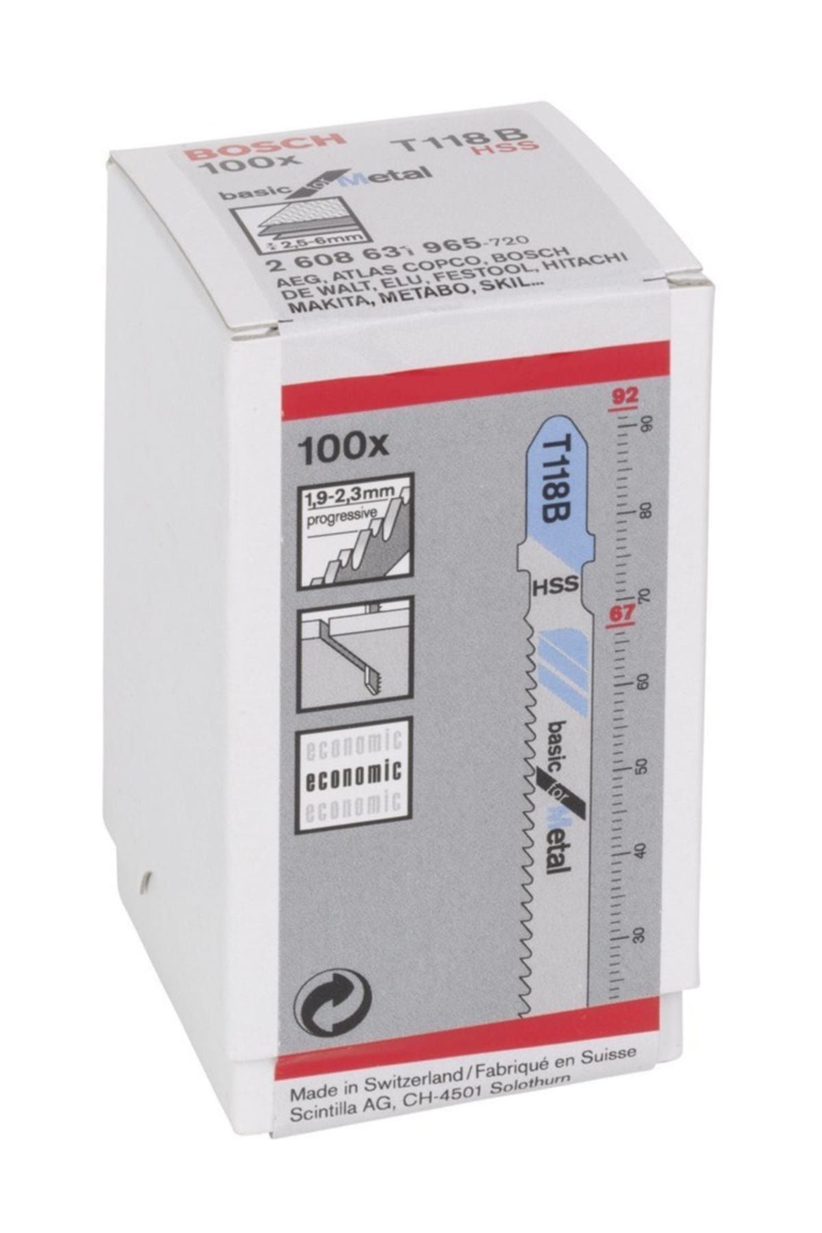 Bosch T 118 B Basic for Metal Dekupaj Testere Bıçağı (100'lü Paket) - 2608631965