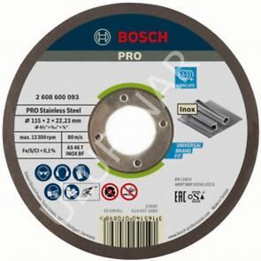 Bosch Stainless Steel Metal Kesme Diski (115 mm x 2.0 mm x 22.23 mm) - 2608600093