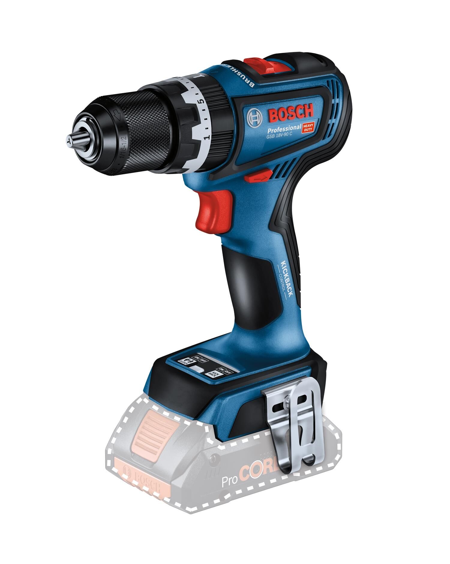 Bosch GSB 18V-90 C Akülü Darbeli Delme/Vidalama Makinesi (18V - Solo/Aküsüz) - 06019K6100