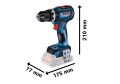 Bosch GSB 18V-90 C Akülü Darbeli Delme/Vidalama Makinesi (18V - Solo/Aküsüz) - 06019K6100