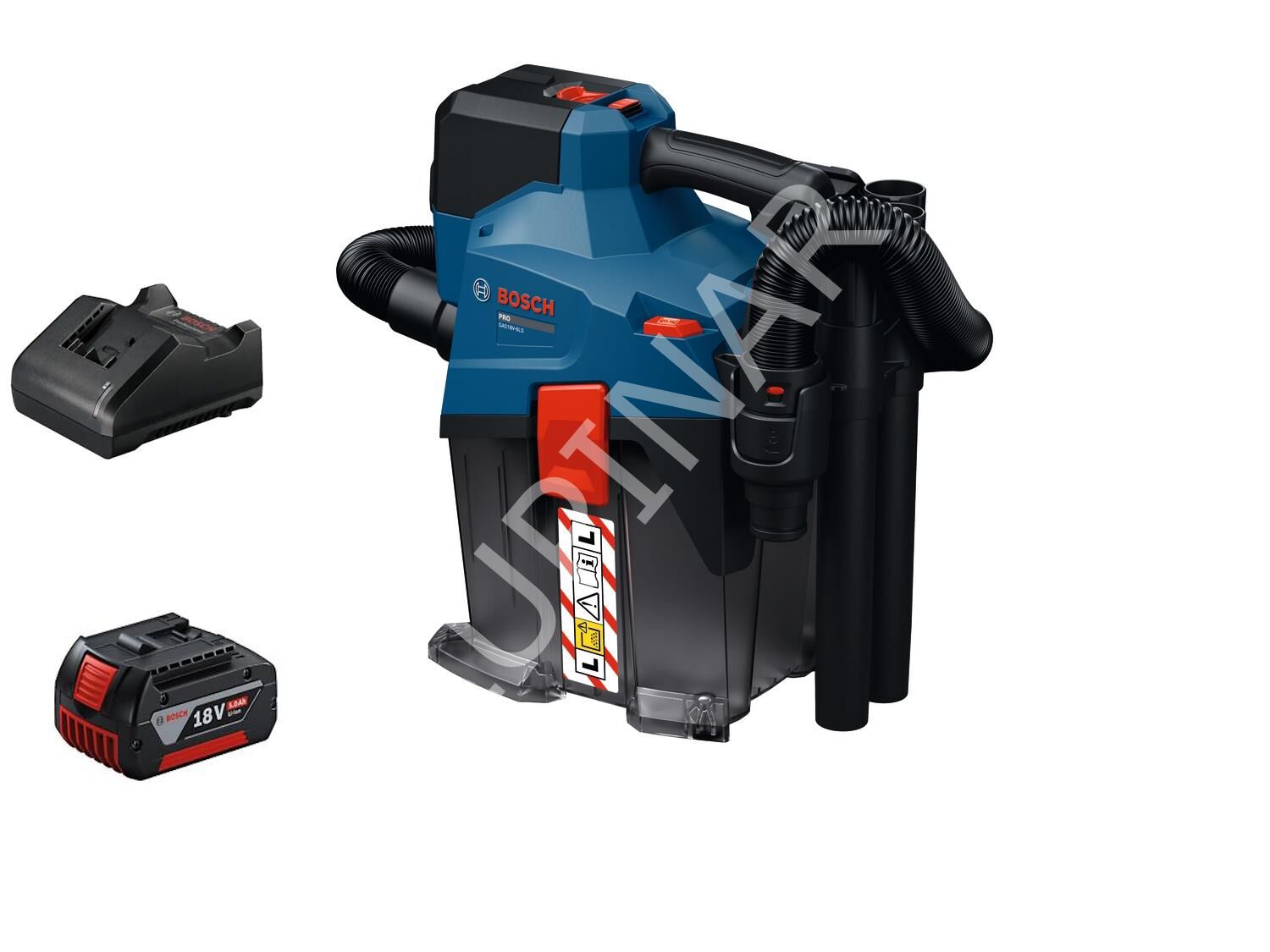 Bosch GAS 18V-6LS Akülü El Süpürgesi (1 x 5.0 Ah Akü / GAL 18V-40 / 0.7 Litre) - 06019K2100-SET