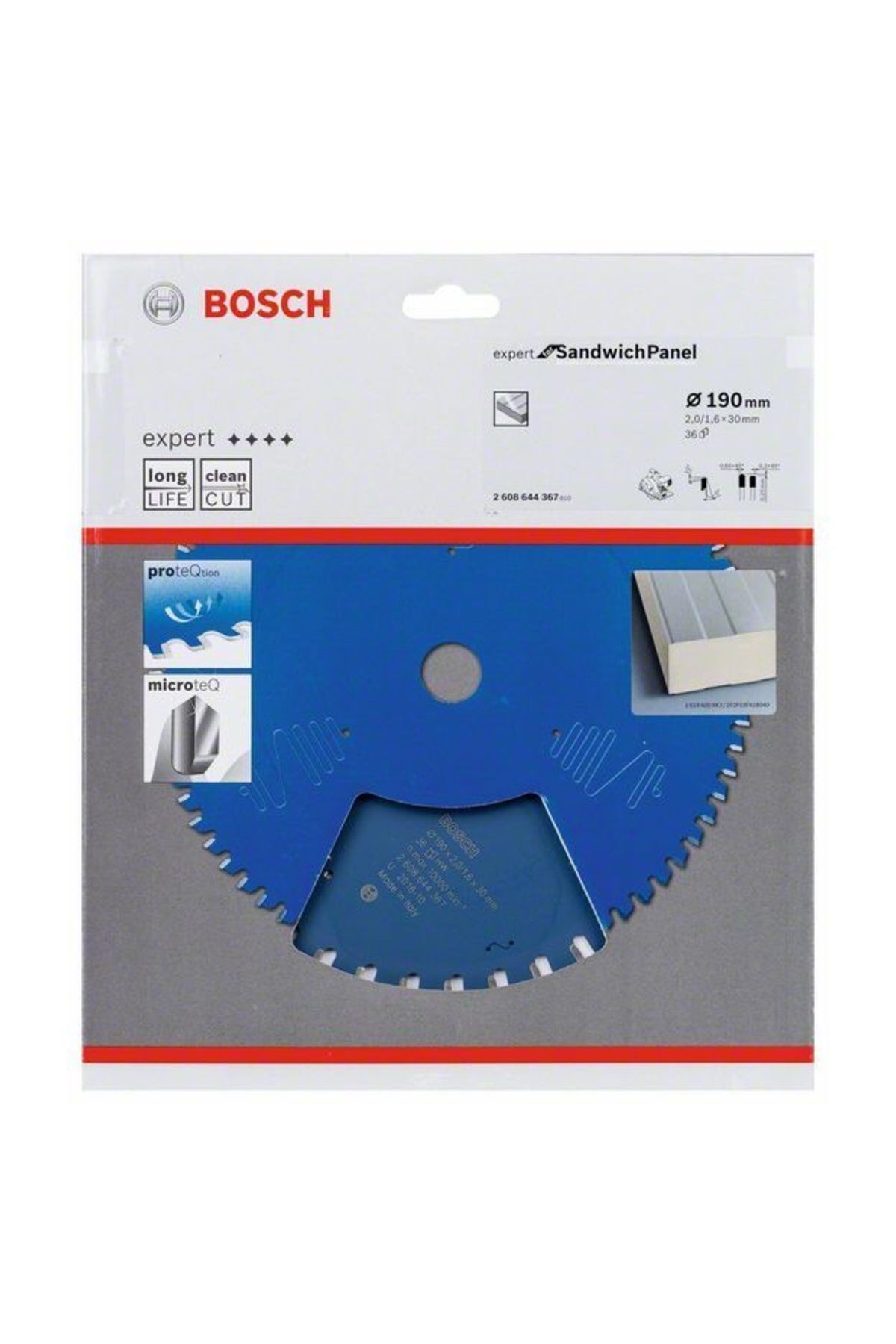 Bosch Expert for Sandwich Panel Daire Testere Bıçağı (190 x 30 mm - 36 Diş) - 2608644367