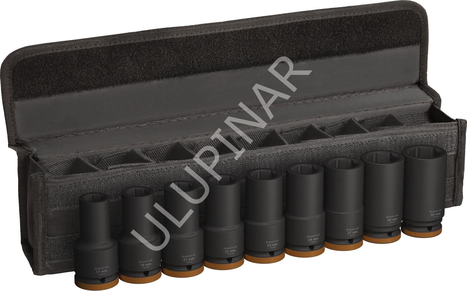 Bosch Darbeli Lokma Seti (3/4'' Sürücü - 17-32 mm Aralığı - 9 Parça - Derin Tip - Siyah Oksit Kaplama) - 2608003042