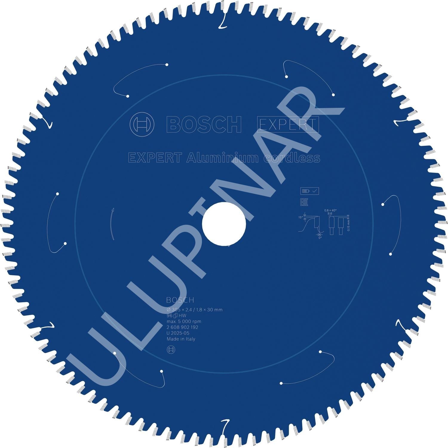 Bosch Expert for Aluminium Daire Testere Bıçağı (305 mm Çap - 30 mm Göbek Çapı - 96 Diş) - 2608902192