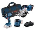 Bosch GSB Darbeli Matkap + Bosch GEX Eksantrik Zımpara + Bosch GKS Daire Testere - 1x4.0 Ah Akü - GAL 18V-40 Şarj Cihazı) - 0615A5007R