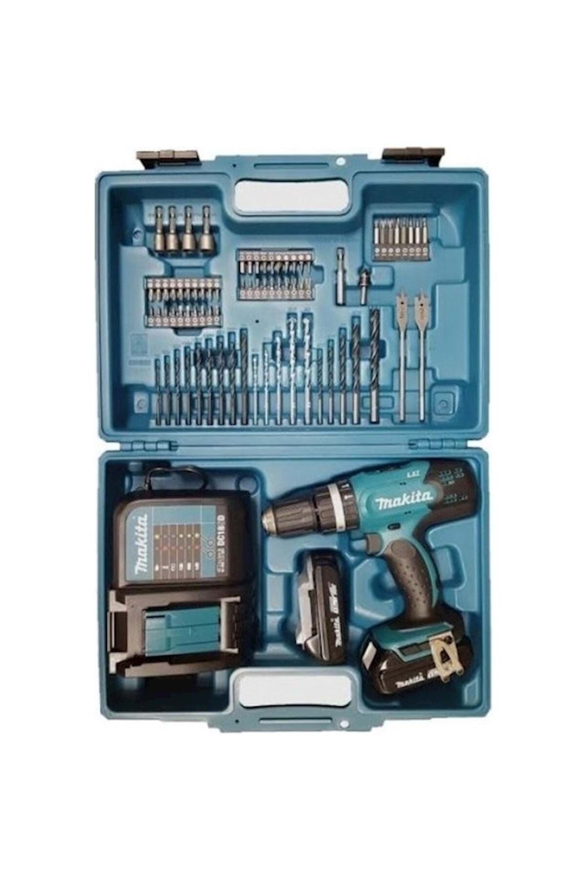 Makita DHP453SYX1 Akülü Darbeli Delme ve Vidalama Makinesi (18V - 1 x 1.5 Ah Akü ve 74 Parça Aksesuar Seti) - DHP453SYX1