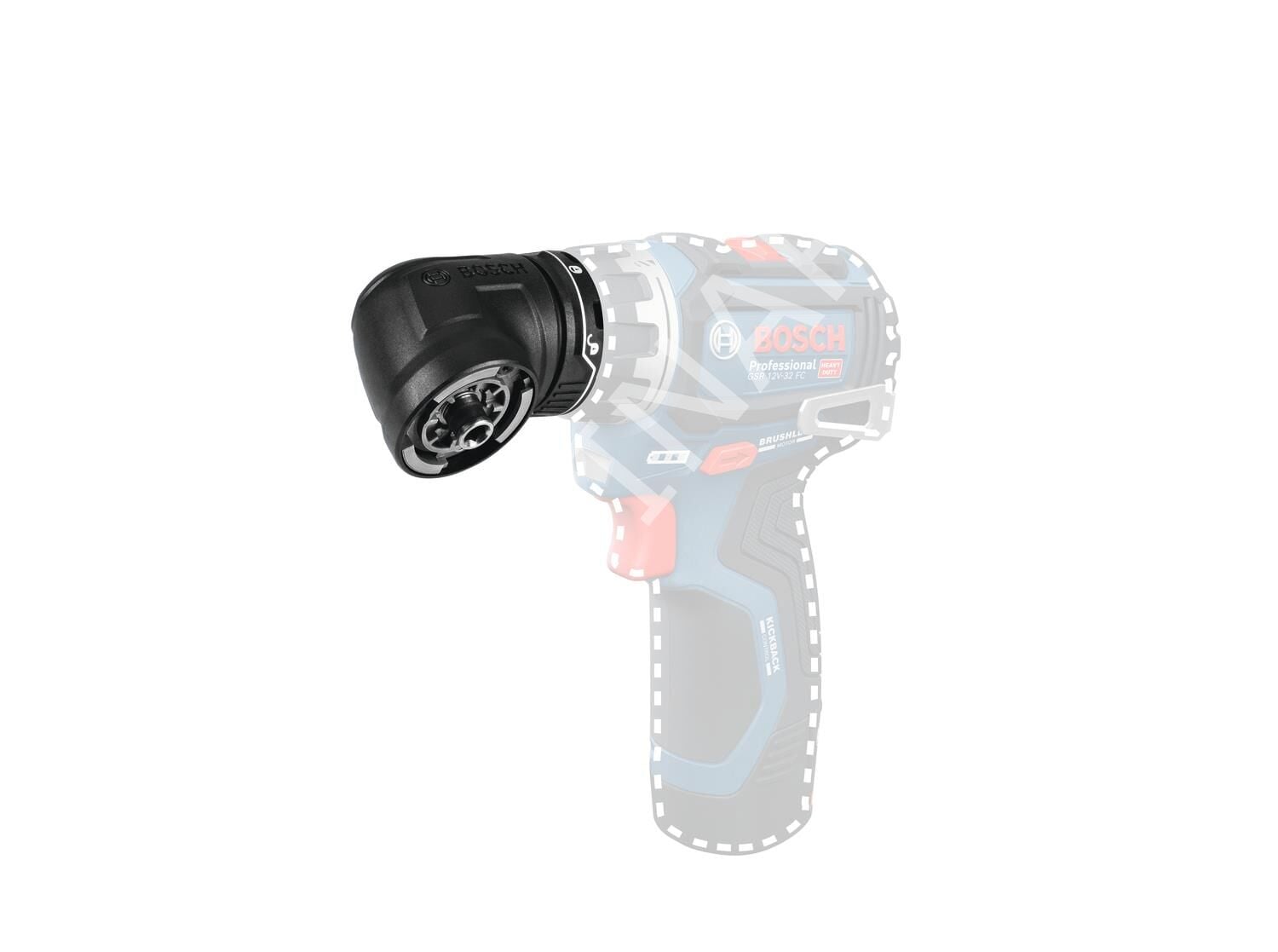 Bosch GFA 12-W Adaptör (Köşe Ofset Adaptörü - FlexiClick Bağlantı Sistemi - GSR 12V-15 FC / GSR 12V-35 FC Uyumluluğu) - 1600A00F5K