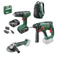 Bosch Easyimpact 18V-40 2x2.0 Ah + UniversalGrind 18V-75 + Universalhammer 18V + Sırt Çantası