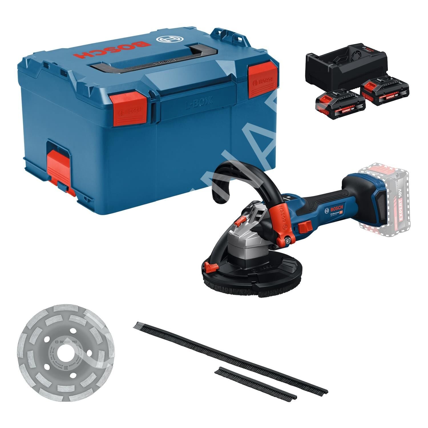Bosch GBR 18V-15 S 125 mm Expert EXBA18V-40 Çift Akülü Taşlama
