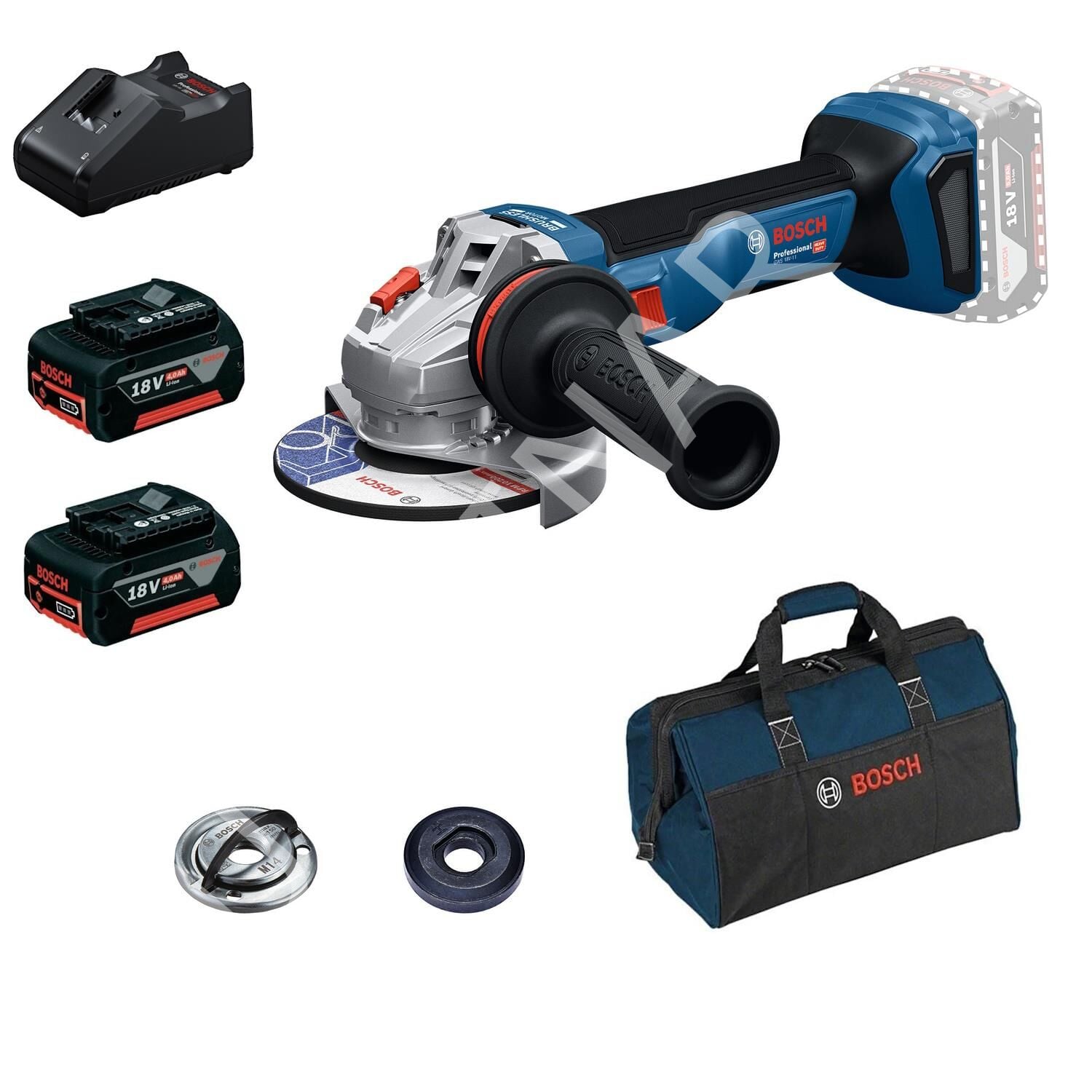 Bosch GWS 18V-11 2x4.0Ah Çift Akülü Taşlama
