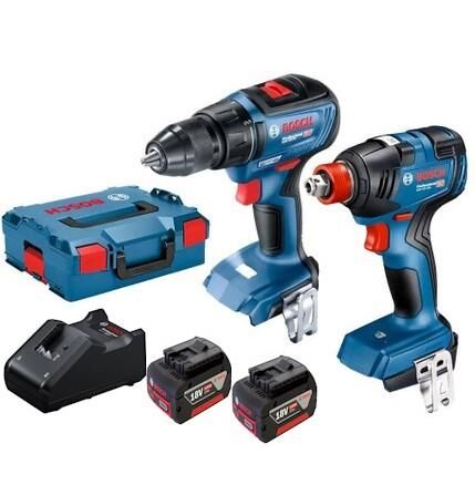 Bosch GSR 18V-50 + GDX 18V-200 Akülü İkili Set (18V - 2 x 5.0 Ah / GAL 18V-40) - 06019G4201-SET