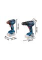 Bosch GSR 18V-50 + GDX 18V-200 Akülü İkili Set (18V - 2 x 5.0 Ah / GAL 18V-40) - 06019G4201-SET