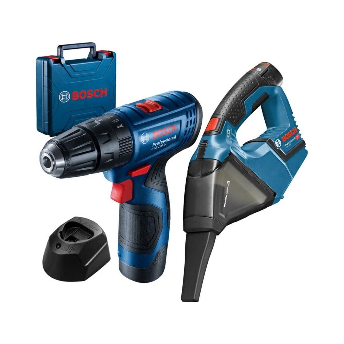 Professional GSB 120-LI 2Ah Çift Akülü Darbeli Delme/Vidalama + GAS 12V Süpürge (SOLO) - 0615990M45