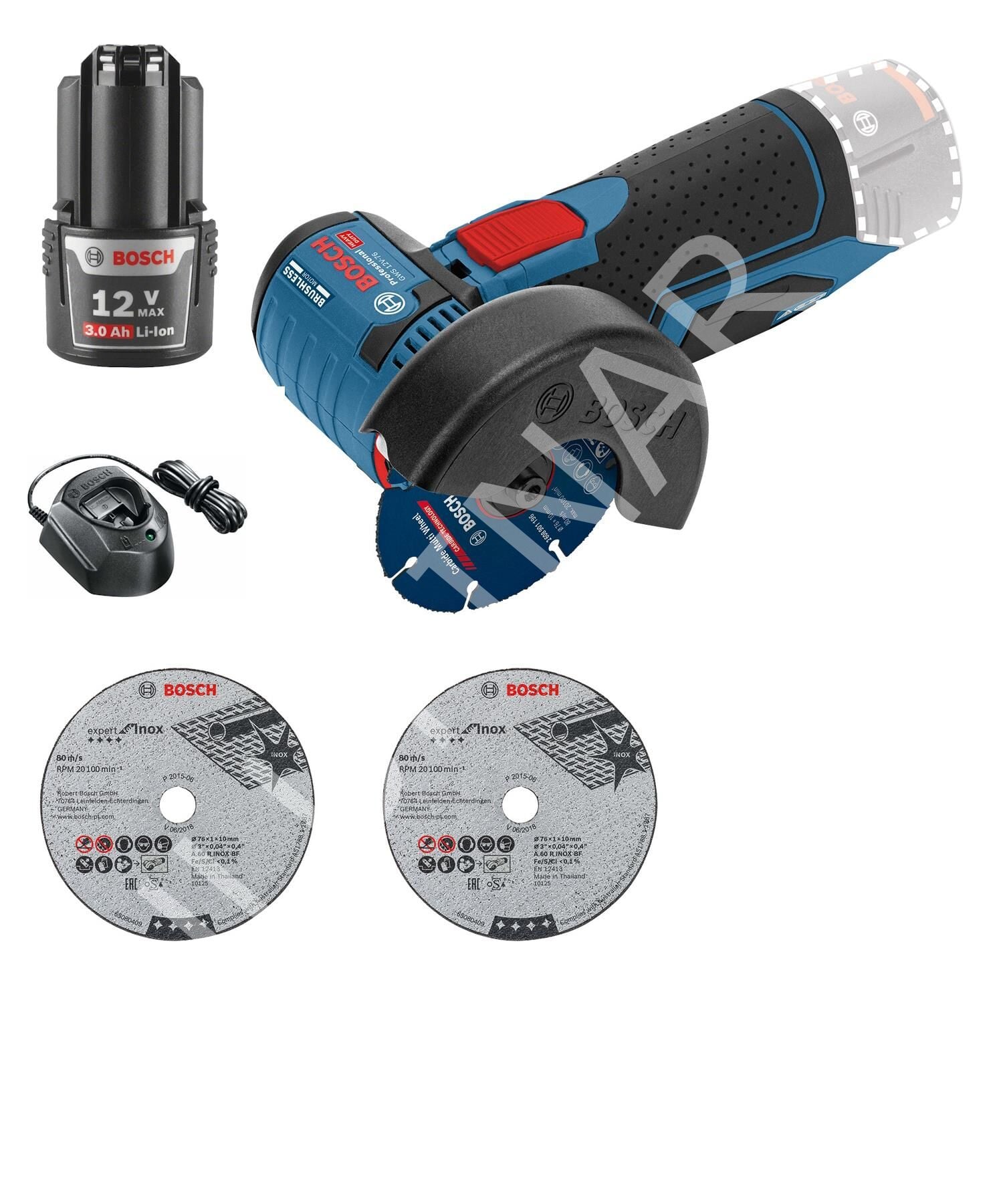 Bosch GWS 12V-76 1x3.0Ah Tek Akülü Taşlama 76mm