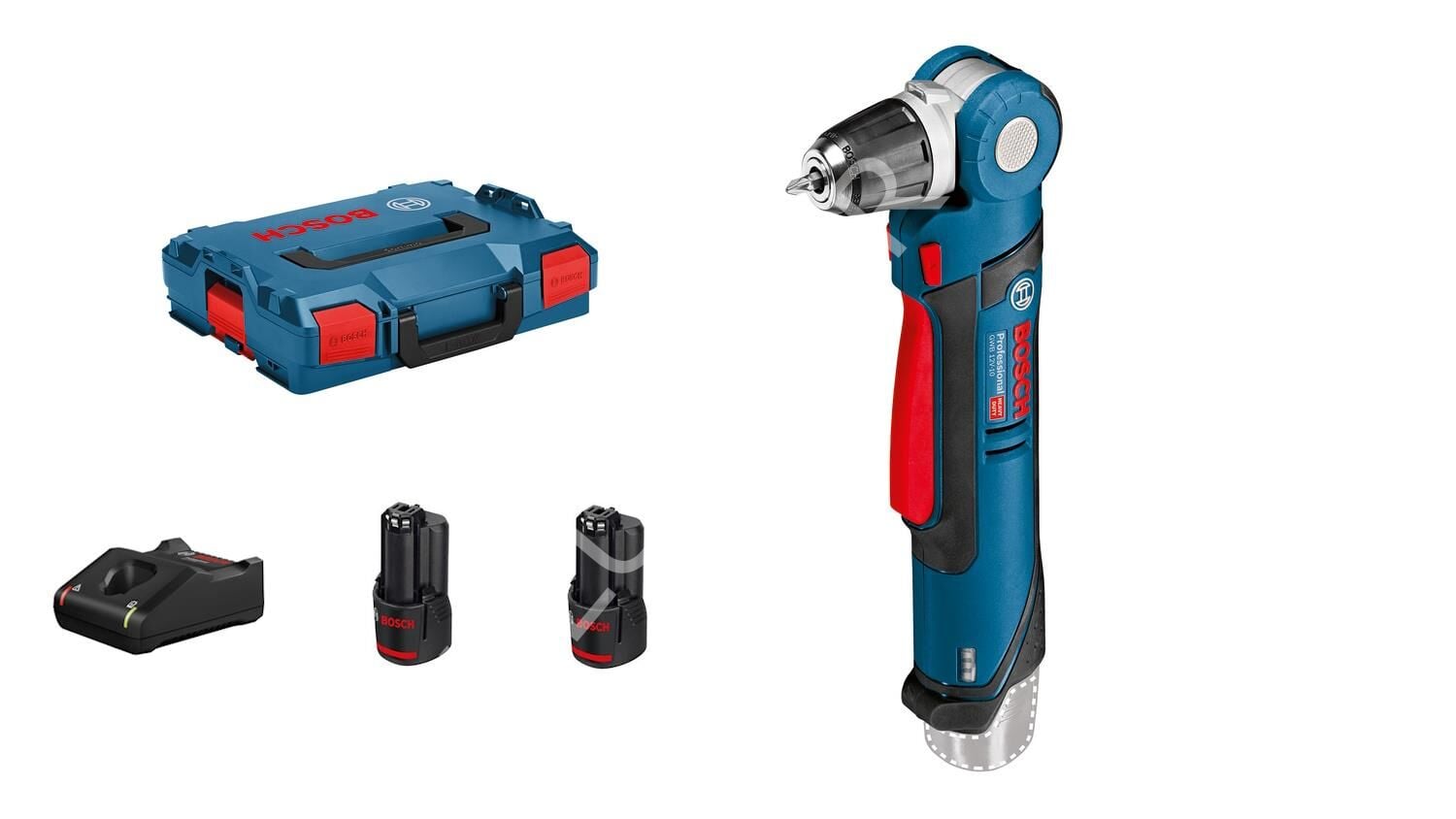 Bosch GWB 12V-10 Akülü Açılı Delme Vidalama Seti (2x3.0 Ah + L-BOXX 102) - 0601390909-SET