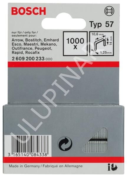 Bosch Zımba Teli Tip57 Yassı 10,6x1,25x12mm 1000li