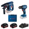 Bosch GBH 180-LI Kırıcı Delici + GSR 185-LI Darbesiz Matkap Seti (2 x 4.0 Ah Akü / GAL 18V-40 / Karton Kutu) - 0615990N20