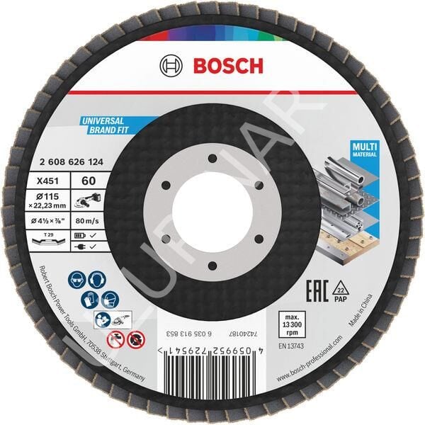 Bosch x451 Flap Disk 60K 115mm 15ad