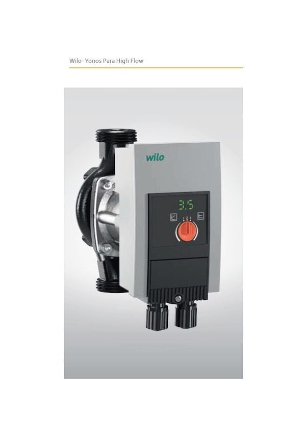 Wilo Yonos Para HF 30/12 Yüksek Verimli Sirkülasyon Pompası (30 mm / 12 m) - 17W48