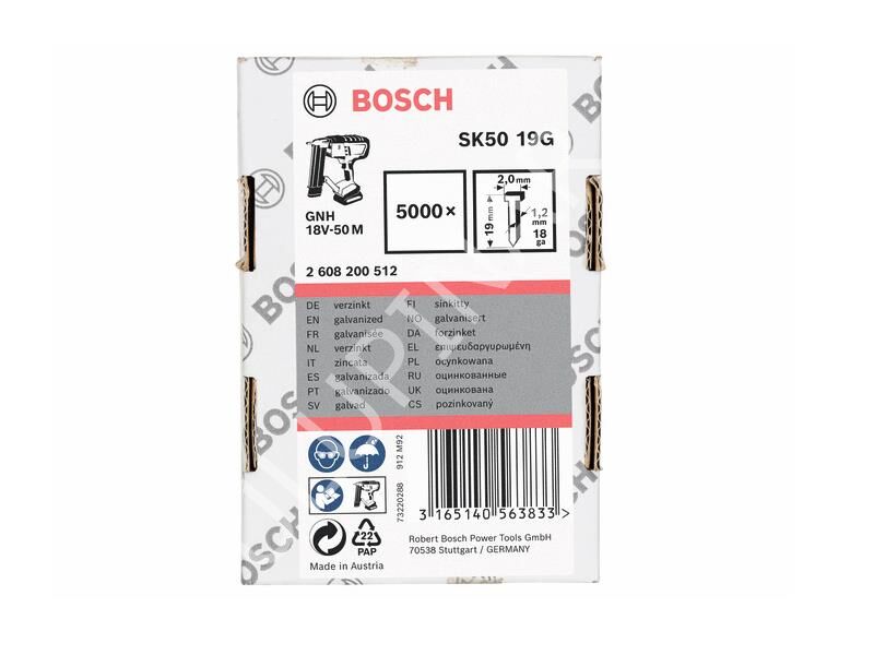Bosch Havşa Başlı Çivi SK50 19MM 5000li GNH 18V-50