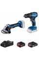 Bosch GWS 180-LI ve GSB 185-LI İkili Set (Taşlama, Darbeli Matkap, 4.0Ah + 2.0Ah Çift Akü - Karton Kutu) - 06019H9026