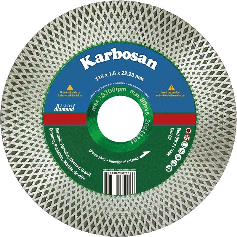 KARBOSAN - PRECISION EDGE ELMAS - 115 X 1,6 X 22
