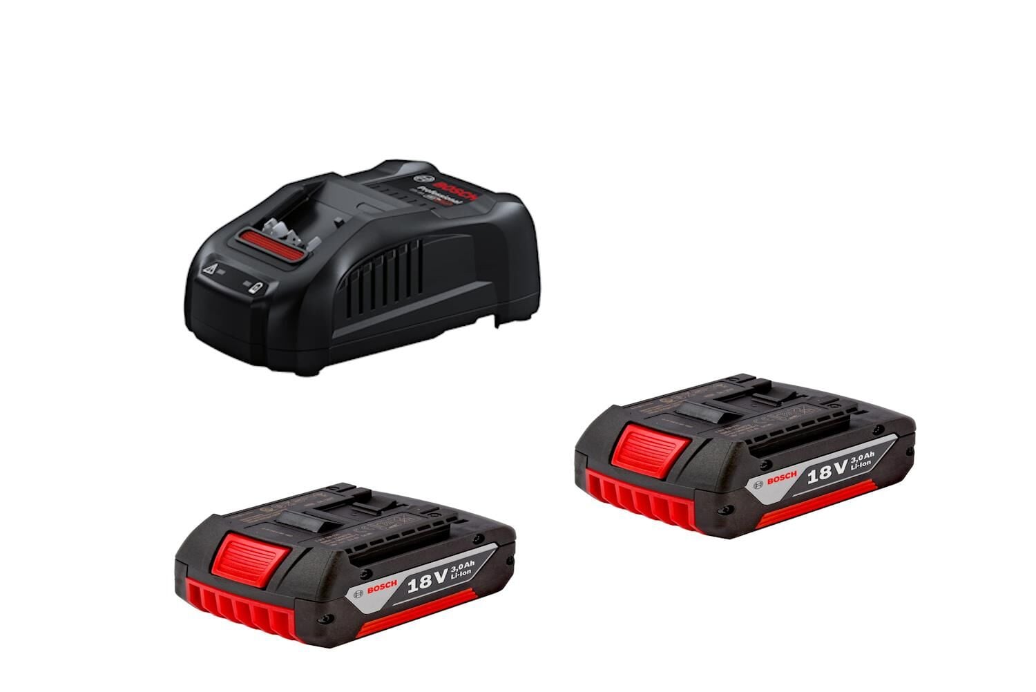 Bosch 18V Başlangıç Seti (2x3.0 Ah + GAL 1880 CV Hızlı Şarj Cihazı) - 1600A012UV-SET