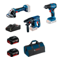 Bosch Gsr 185-LI + Gws 180-LI + Gbh 180-LI 2X4.0AH