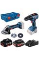 Bosch GWS 180-LI + GSR 18V-50 2'li Akülü Set (Kömürsüz - 2.0Ah + 5.0Ah Akülü) - 0601990M47