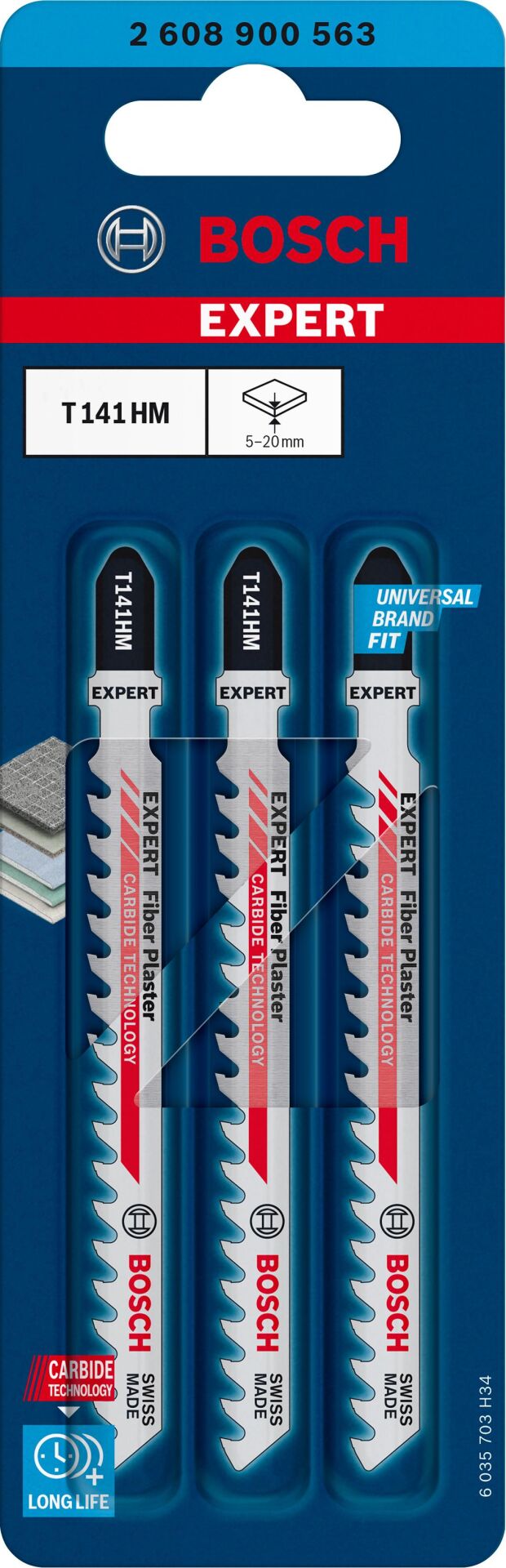 Bosch Expert T 141 HM 3'lü Alçıpan Dekupaj Bıçağı 2608900563