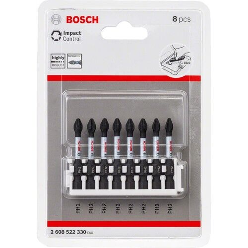 Bosch Impact Control PH2 50 mm Darbeli Vidalama Ucu (8'li Paket) - 2608522330