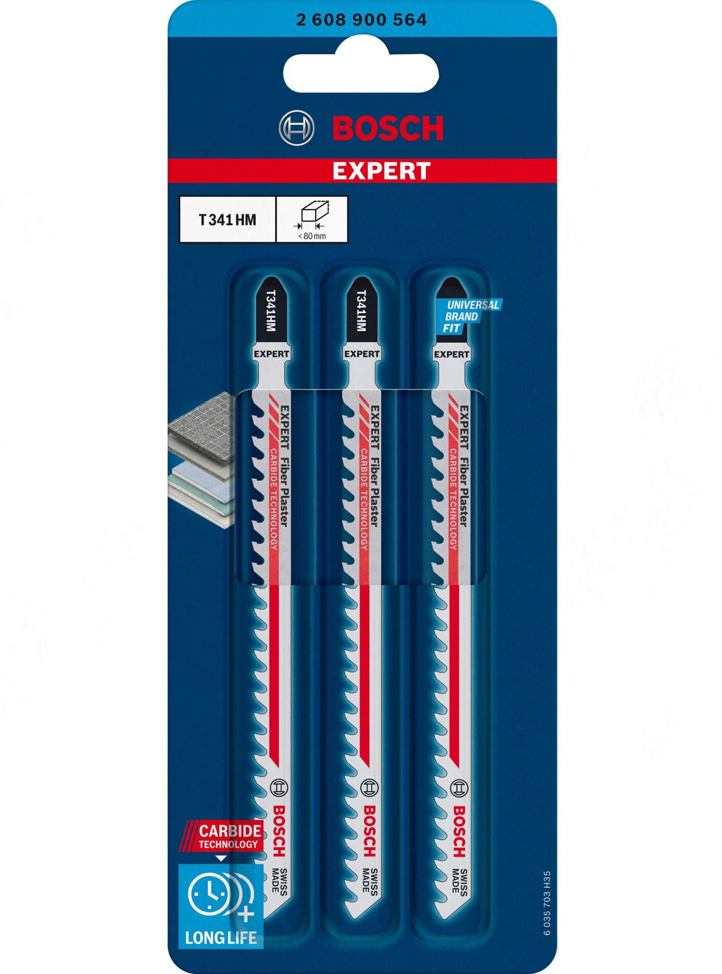 Bosch Expert T 341 HM 'Fiber Plaster' Dekupaj Testere Bıçağı (3'lü Paket - Karbür) - 2608900564