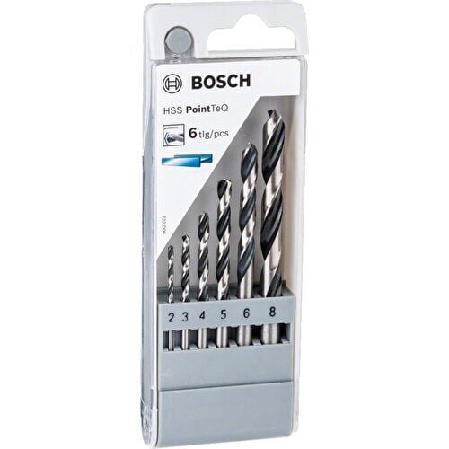 Bosch HSS PointTeQ Altıgen Şaftlı Metal Matkap Ucu Seti (6 Parça: 2-8 mm) - 2608577346