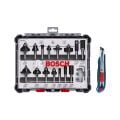 Bosch Profesyonel Freze Ucu Seti DIN EN-847, 8 mm şaftlı, 15 parça - Bosch Maket Bıçağı 18 mm (bıçak dahil)