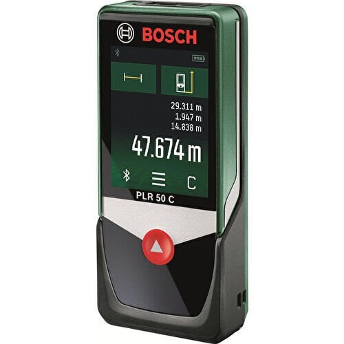 Bosch PLR 50 C Lazer Metre (50 m Ölçüm Mesafesi - Bluetooth Bağlantısı / Renkli Dokunmatik Ekran) - 0603672200