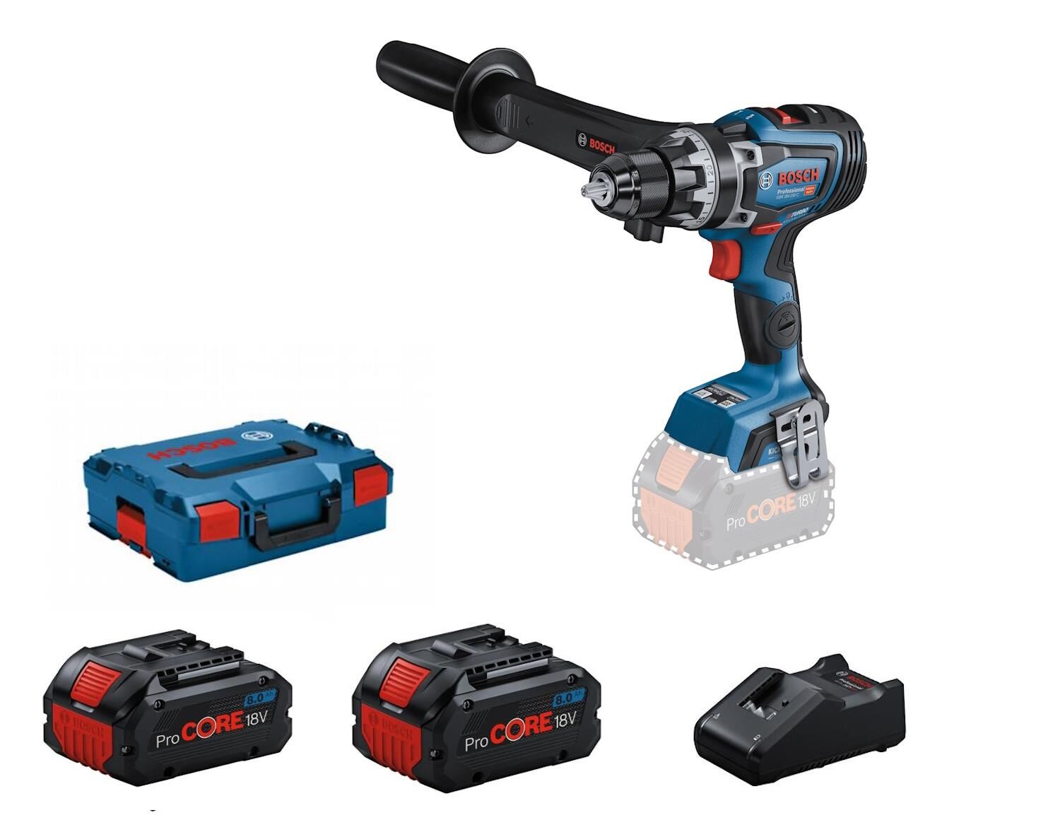 Bosch GSB 18V-110 C Akülü Darbeli Delme/Vidalama Makinesi (2 x 8.0 Ah ProCORE) - 06019G030A-SET