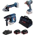 Bosch GDX 180 + GBH 180 + GWS 180 Üçlü Akülü Set (18V - 2x5.0Ah Çift Akülü) - 0615990M5G