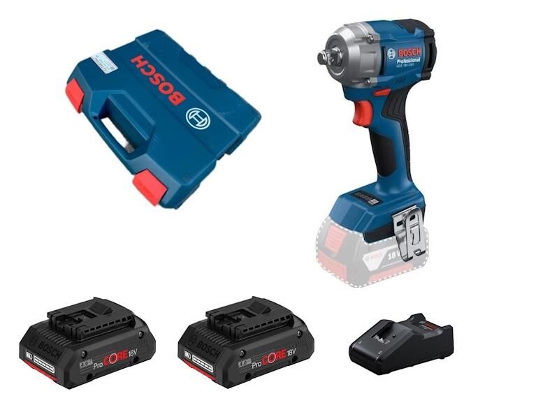 Bosch GDS 18V-350 Akülü Darbeli Somun Sıkma Makinesi (2 x 4.0 Ah ProCORE) - 06019M5020-SET