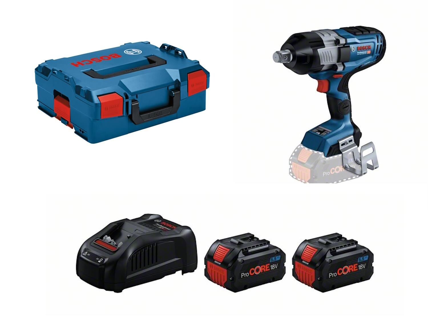 Bosch GDS 18V-1600 HC Akülü Darbeli Somun Sıkma (2x5.5Ah ProCORE) - 06019M1000-SET