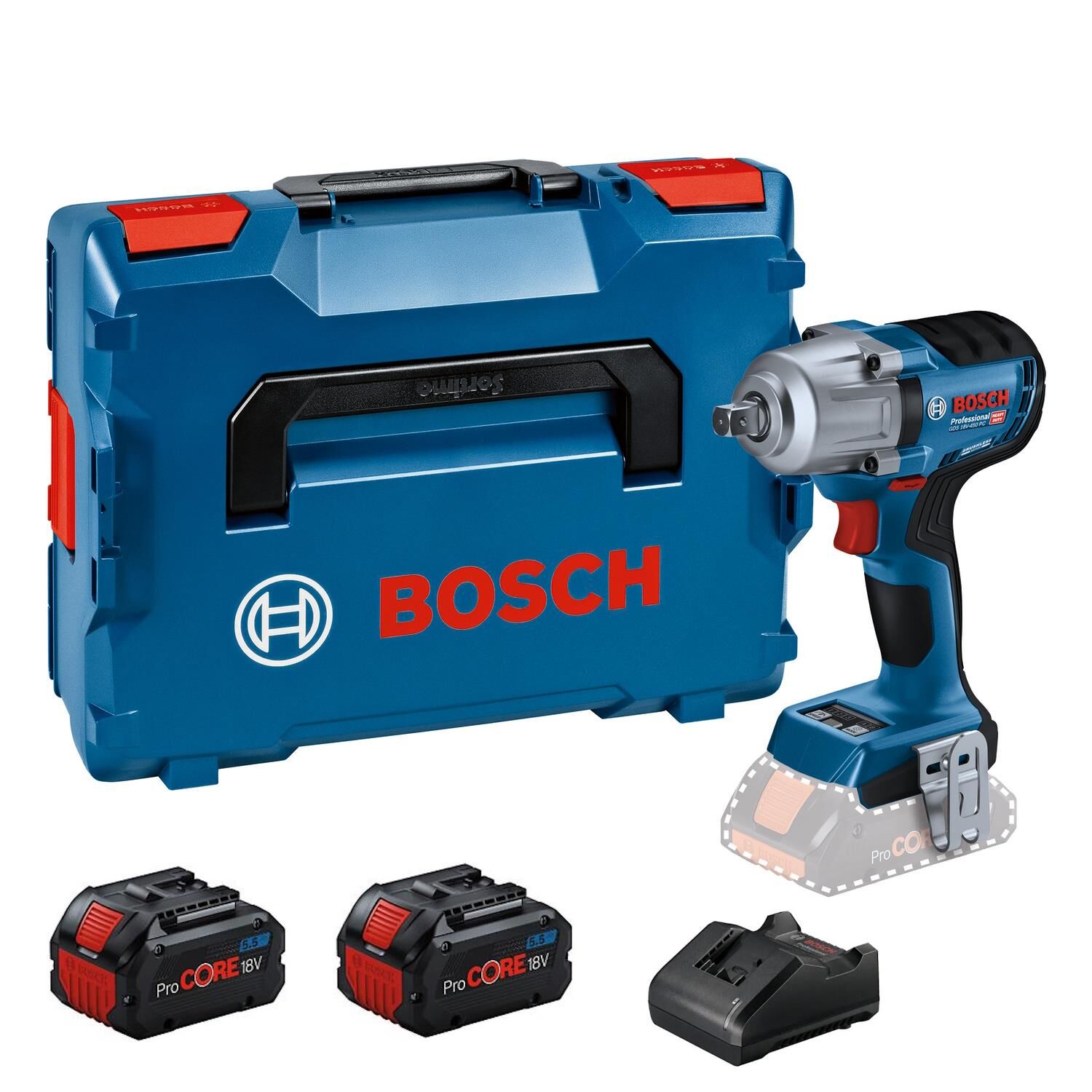 Bosch GDS 18V-450 PC Procore 2x5.5Ah Çift Akülü Darbeli Somun Sıkma